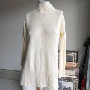 Talbots Links Stitch Mockneck Sweater Cream Sz XS
